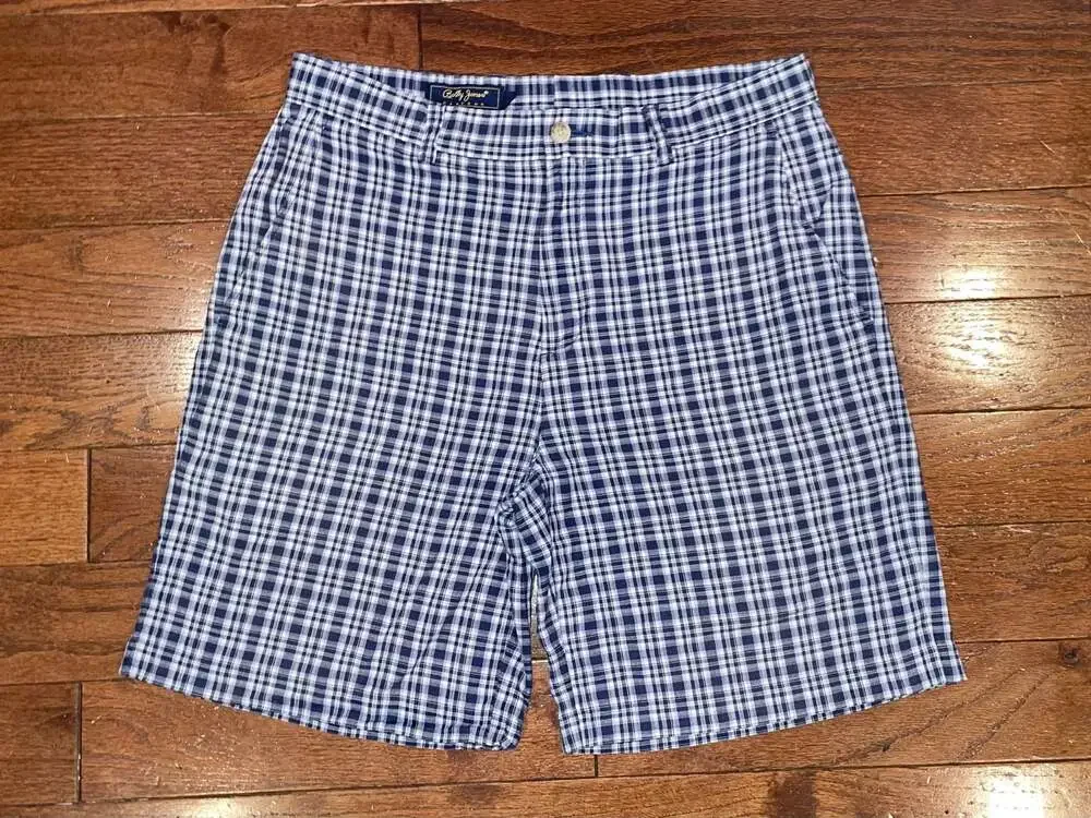 Bobby Jones Plaid Golf Shorts 32 Prep Ivy Coastal Dadcore Cotton